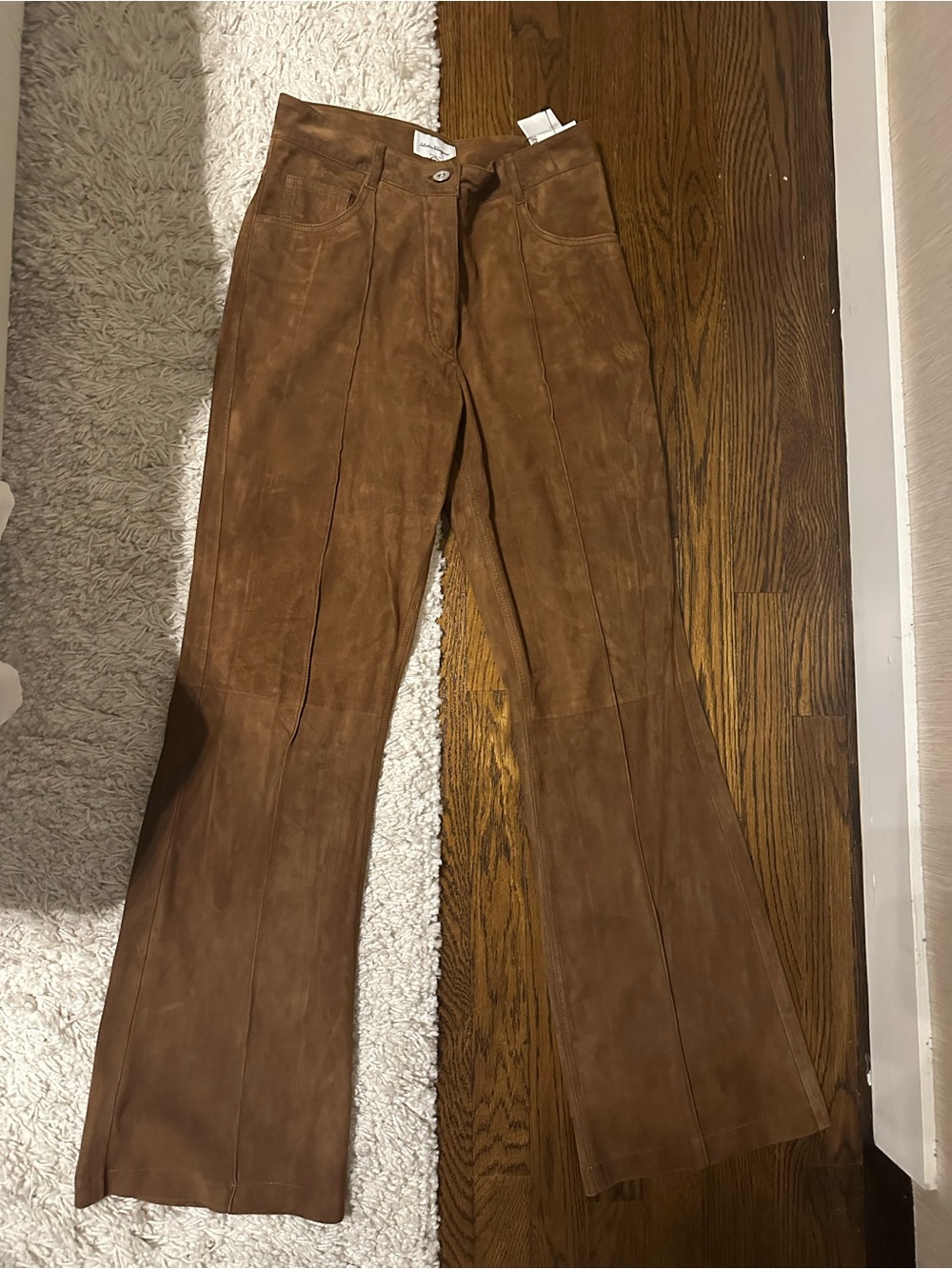 Salvatore Ferragamo Brown Suede Pants